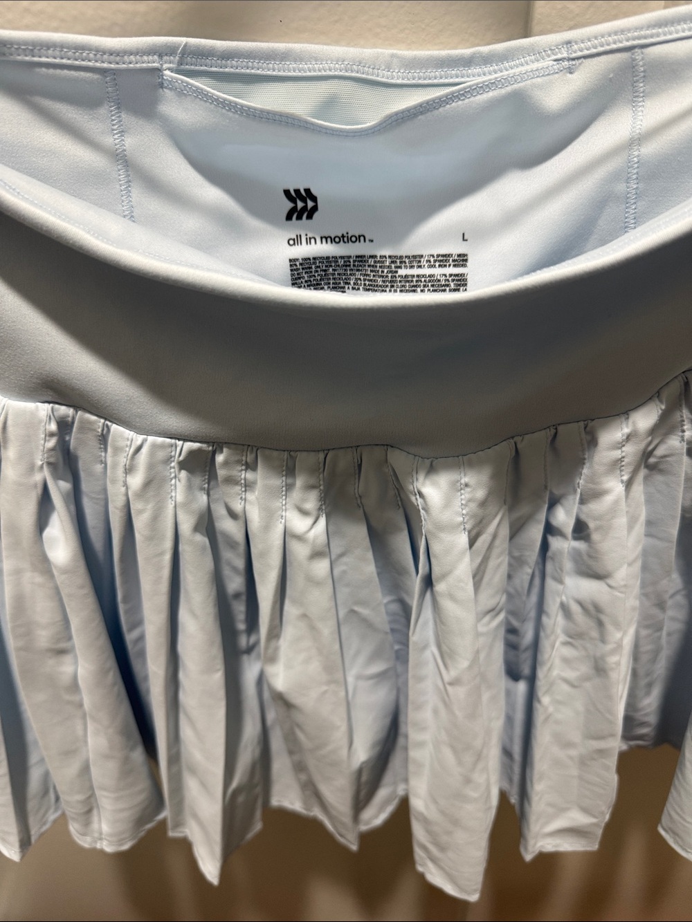 Light Blue Pleated Mini Skirt - Picture 3 of 5